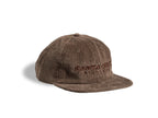 Gorra Santa Cruz Frasca Cap café Brown de pana vista frontal en tres cuartos.