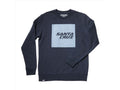 Buso Santa Cruz Squared Crew azul navy de cuello redondo visto de frente sobre fondo blanco.