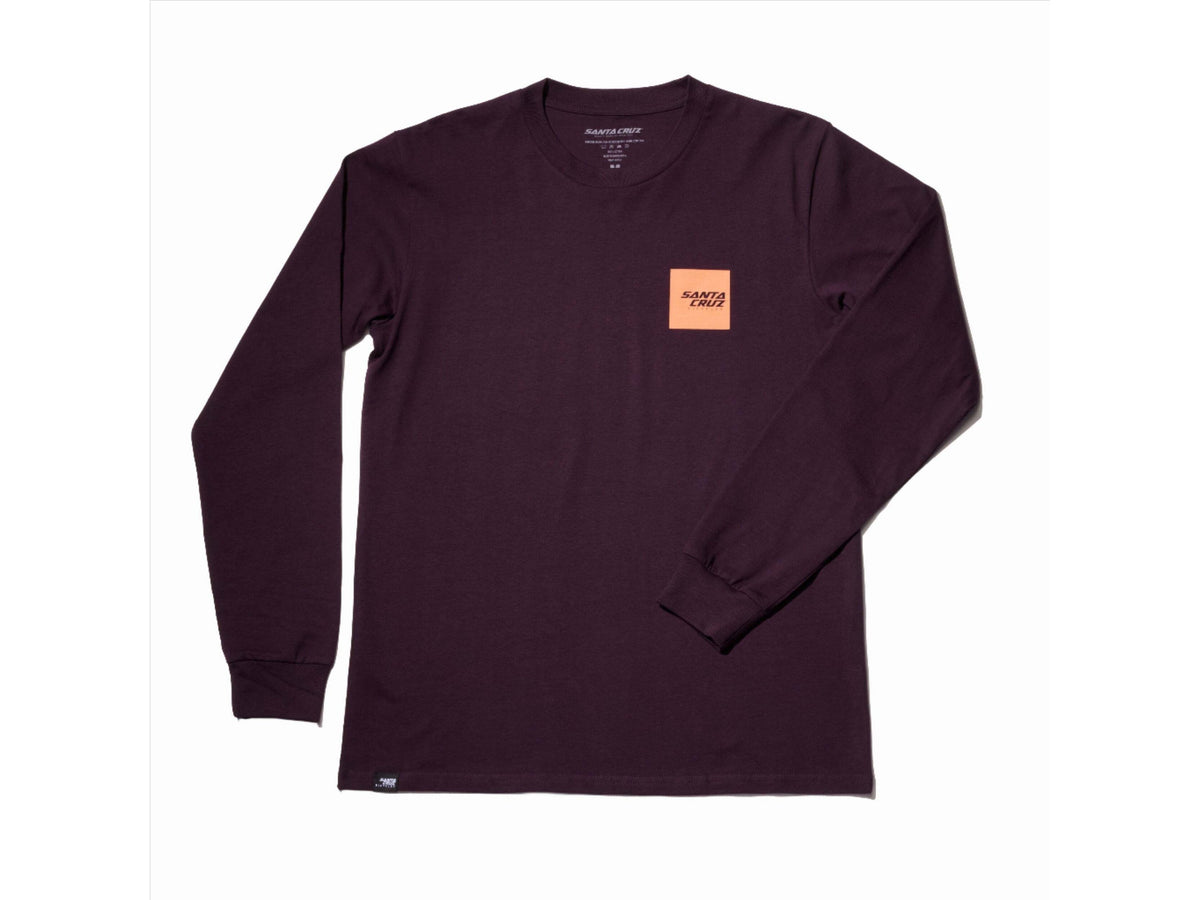 Camiseta Santa Cruz Squared manga larga Plum vista frontal.