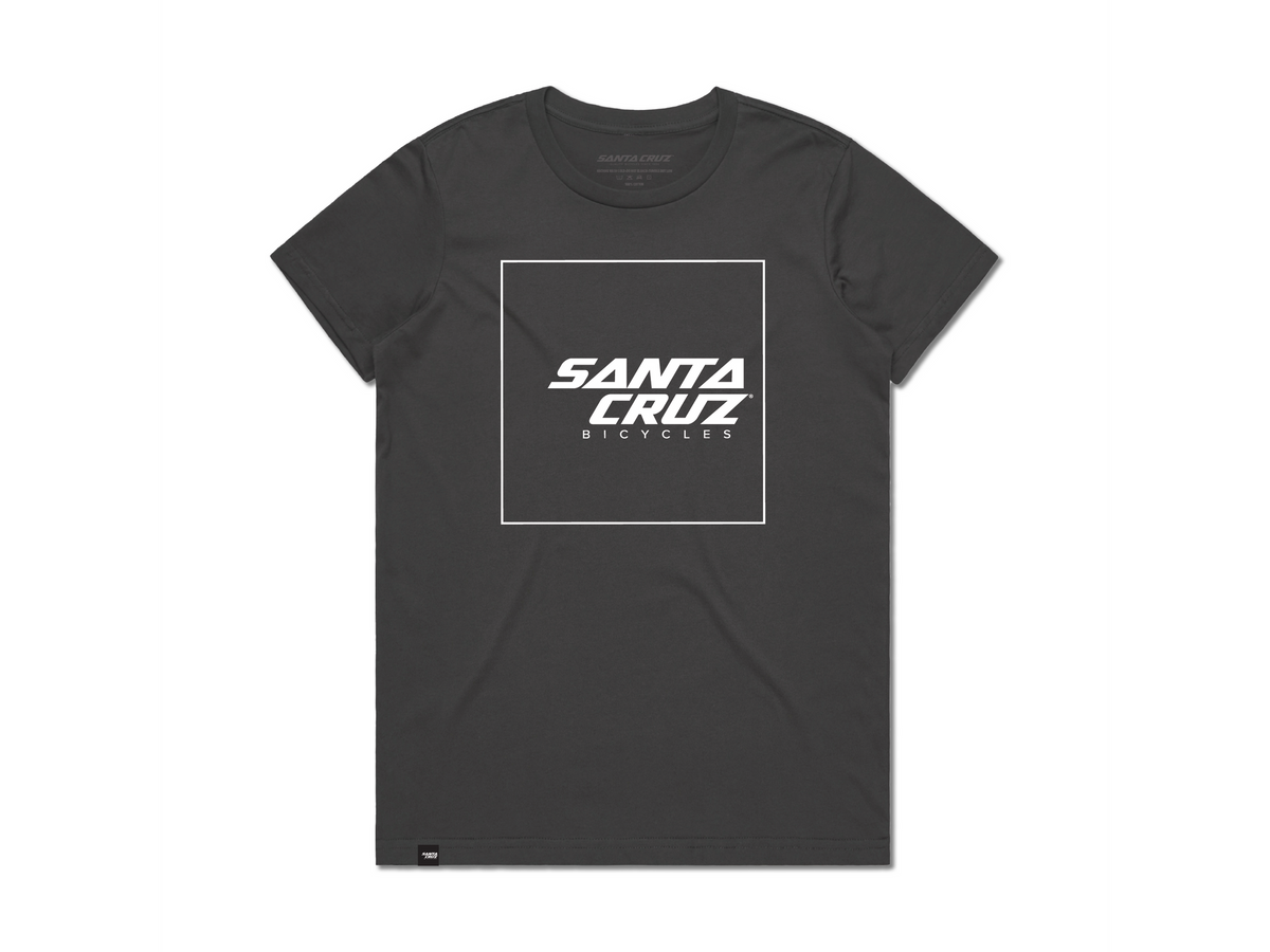 Camiseta Santa Cruz Squared Up para mujer Charcoal vista frontal.