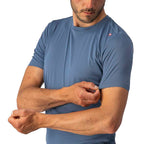 Camiseta Castelli Tech 2 azul acero claro, detalle de manga