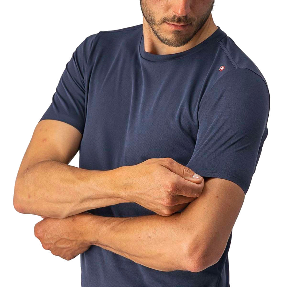 Camiseta Castelli Tech 2 azul Sevilla, detalle de manga