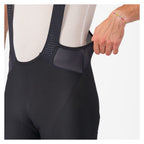 Bibshort Castelli Endurance 4 negro, detalle del tejido elástico y tirantes de malla