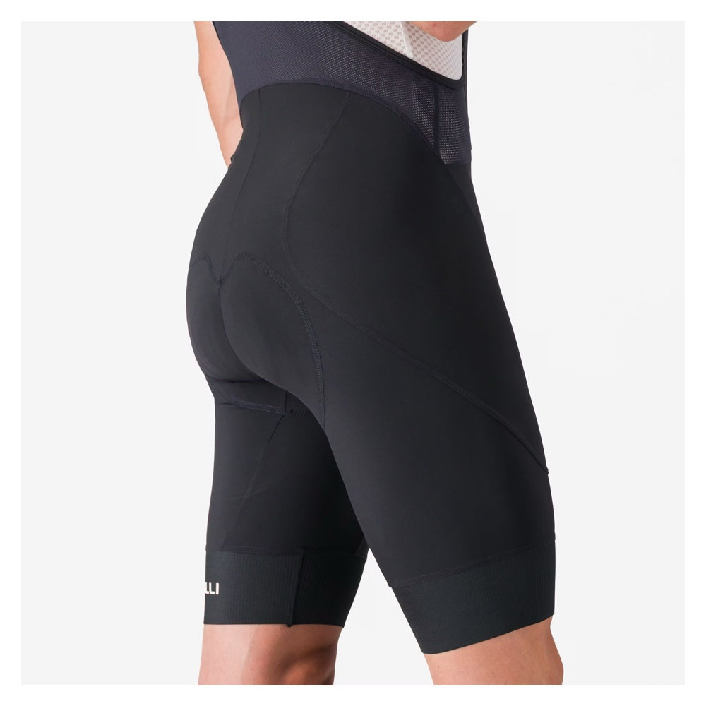 Bibshort Castelli Endurance 4 negro, detalle posterior de paneles y costuras