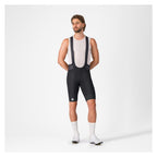 Bibshort Castelli Endurance 4 negro, vista frontal con tirantes en modelo