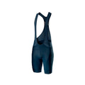 Bibshort Castelli Italia 2.0 azul oscuro, vista frontal de tirantes y piernas