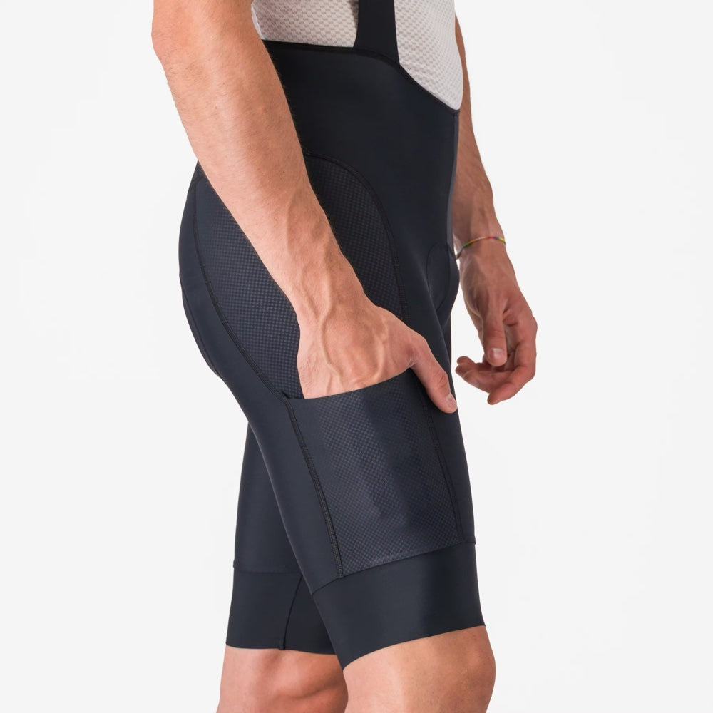 Bibshort Castelli Unlimited 2 Cargo negro, bolsillo lateral de malla