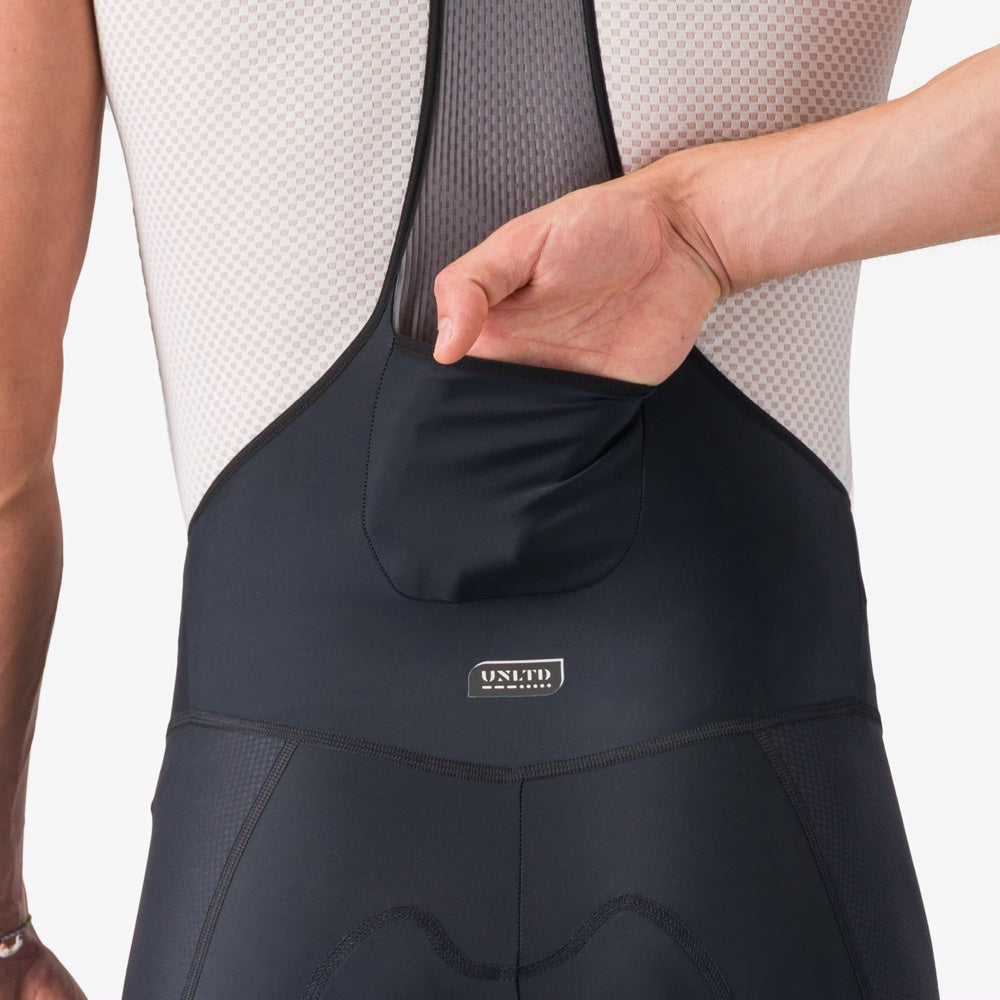 Bibshort Castelli Unlimited 2 Cargo negro, bolsillo posterior