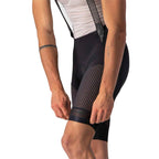 Bibshort Castelli Unlimited Ultimate Liner negro, detalle de panel perforado y banda de la pierna.