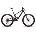 Bicicleta Santa Cruz 5010 negra en vista lateral completa sobre fondo blanco.