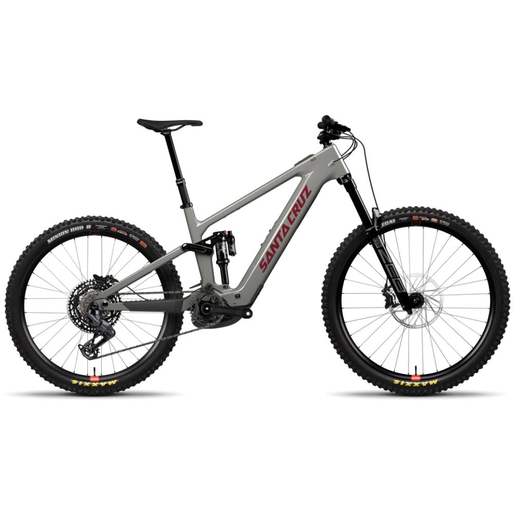 Bicicleta eléctrica Santa Cruz Vala C MX Kit 70 gris vista de lado sobre fondo blanco.