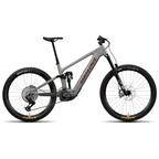 Bicicleta eléctrica Santa Cruz Vala C MX Kit GX AXS gris vista de lado sobre fondo blanco.