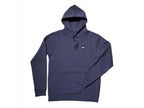 Buso Santa Cruz Patch Hoodie Maritime Blue visto de frente con capota y bolsillo canguro.