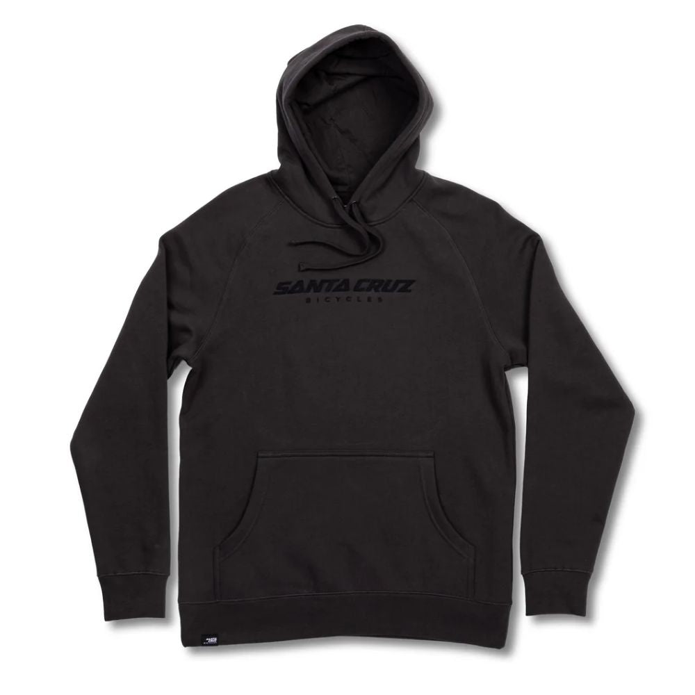 Buzo con capota Santa Cruz Threaded Hoodie color carbon vista frontal con logo tonal y bolsillo canguro.