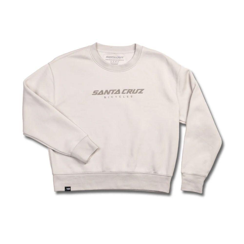 Buzo Santa Cruz Women's Threaded Crewneck color Fog vista frontal con logo bordado en el pecho.