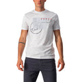 Camiseta Castelli Maurizio blanca, vista frontal con gráfico Rosso Corsa en modelo