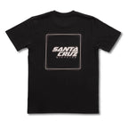 Camiseta Santa Cruz Blur Squared Tee color carbon vista posterior con logo grande.