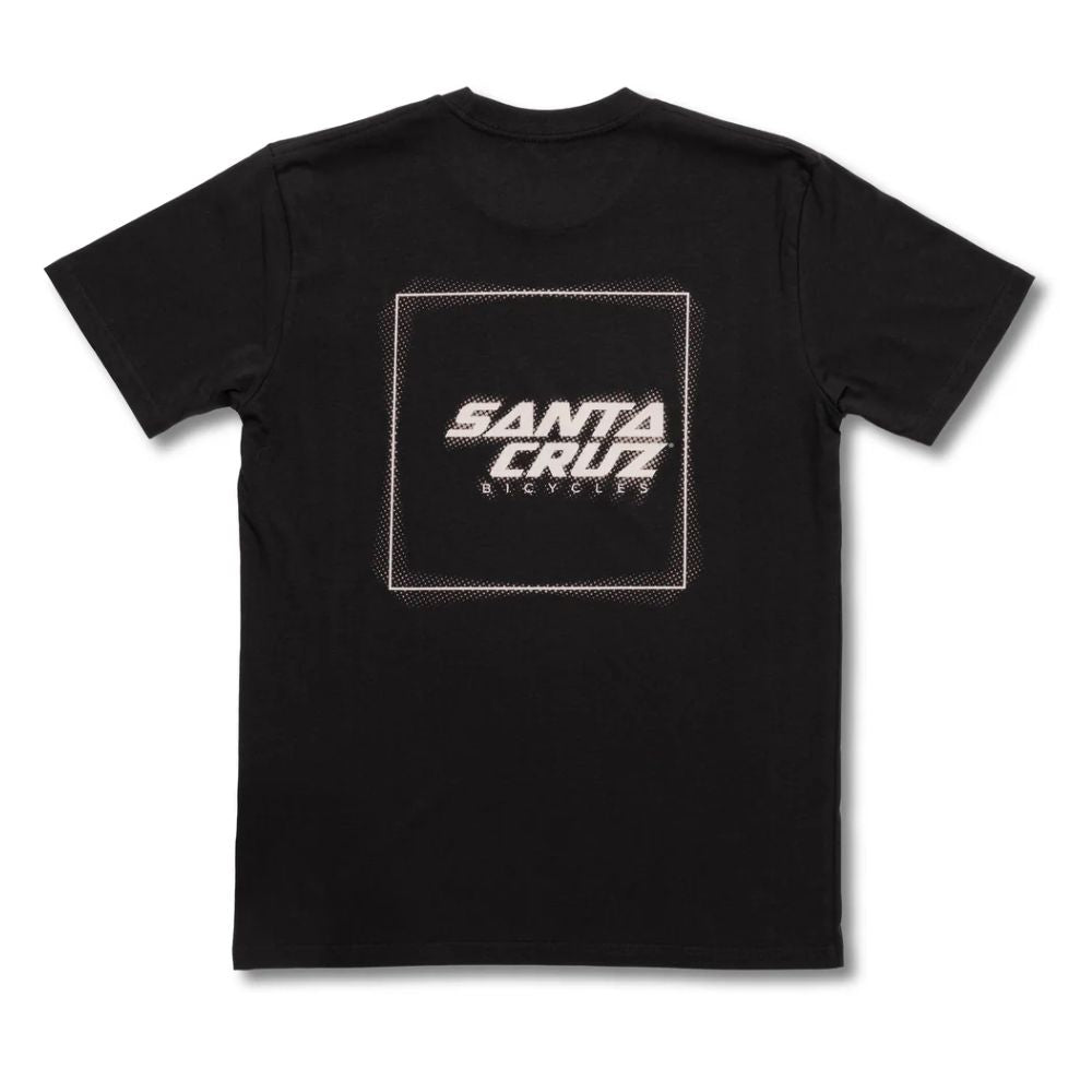 Camiseta Santa Cruz Blur Squared Tee color carbon vista posterior con logo grande.