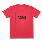 Camiseta Santa Cruz Blur Squared Tee color coral vista posterior con logo grande.