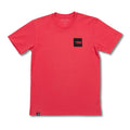 Camiseta Santa Cruz Blur Squared Tee color coral vista frontal con logo en recuadro.