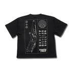 Camiseta Santa Cruz Women's Framed Tee negra vista posterior con gráfico de bicicleta.