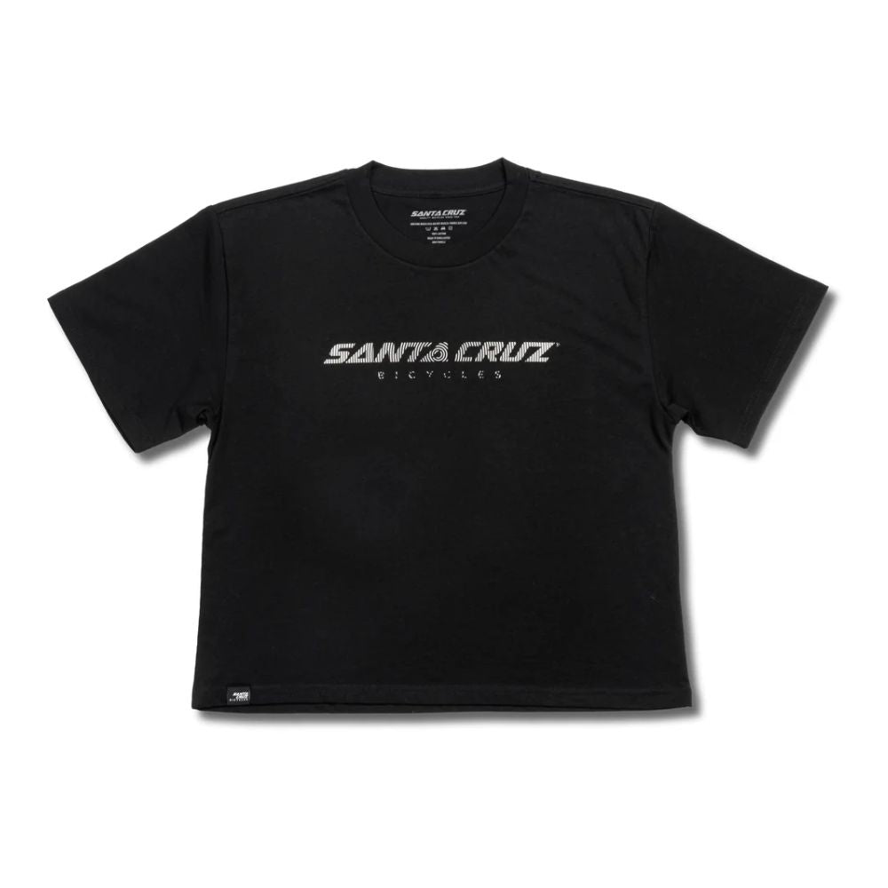 Camiseta Santa Cruz Women's Framed Tee negra vista frontal con logo de la marca.