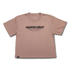 Camiseta Santa Cruz Women's Framed Tee rosa vista frontal con estampado de la marca.