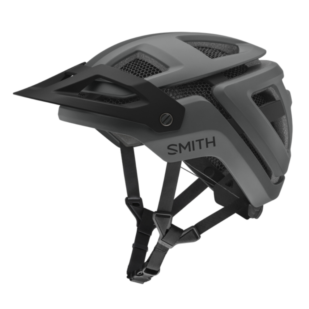 Casco Smith Forefront 3 Matte Slate con Mips, Koroyd y visera ajustable, vista lateral sobre fondo blanco