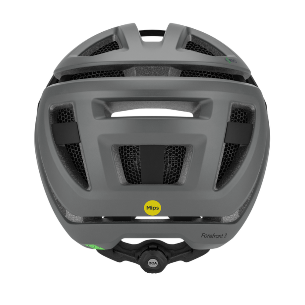 Casco Smith Forefront 3 Matte Slate con Mips, Koroyd y sistema BOA, vista posterior sobre fondo blanco