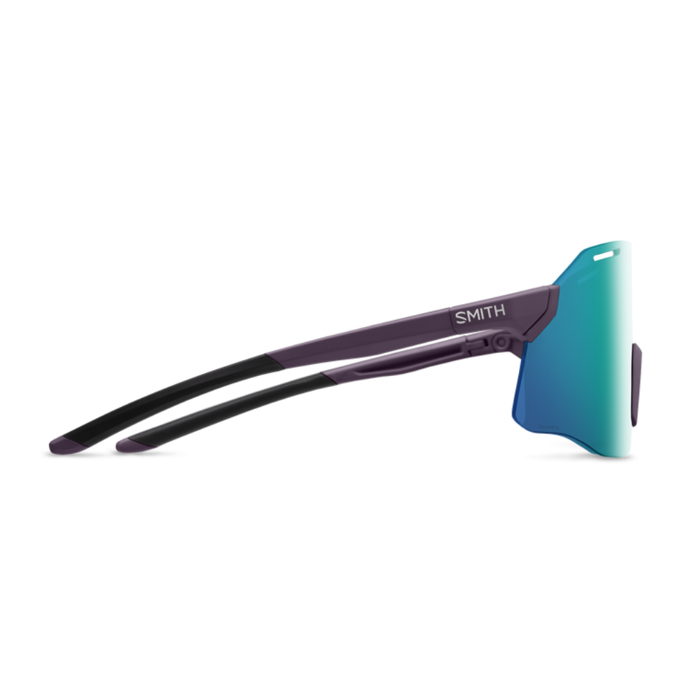 Gafas Smith Vert Running Matte Amethyst con lente Opal Mirror ChromaPop, vista frontal en tres cuartos sobre fondo blanco