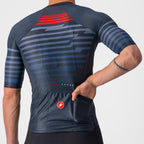 Jersey Castelli Climbers 3.0 SL Saville Blue, detalle posterior y bolsillos