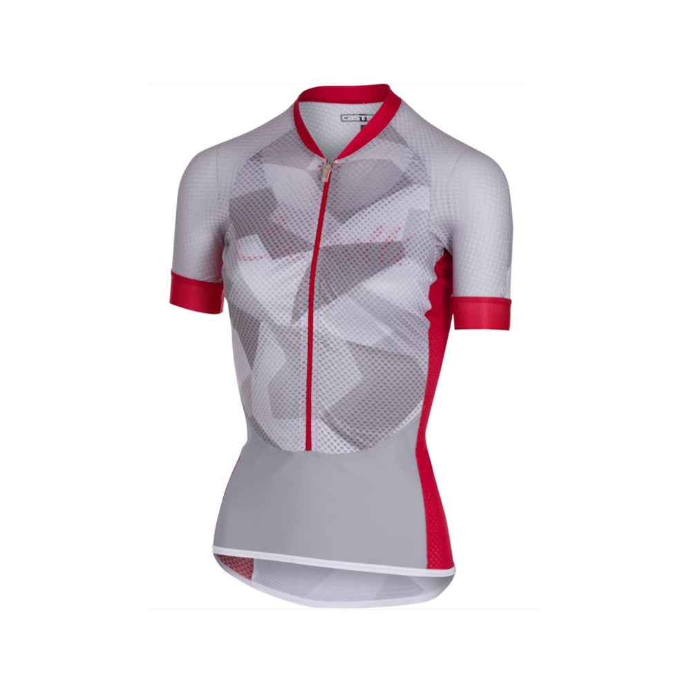 Jersey Castelli Climbers W blanco con rojo, vista frontal