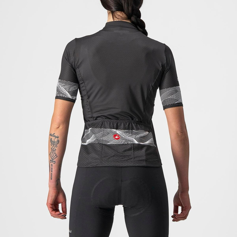 Jersey Castelli Fenice W Light Black y blanco, vista posterior