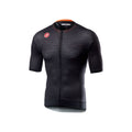 Jersey Castelli Insider negro, vista frontal con cremallera completa y tejido de malla.
