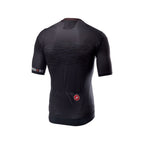 Jersey Castelli Insider negro, vista posterior con dos bolsillos y logotipo rojo.