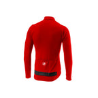 Jersey Castelli Puro 3 FZ rojo de manga larga, vista posterior con tres bolsillos