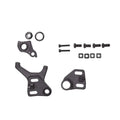 Kit de uña Santa Cruz Chameleon V8 27.5 con soportes y tornillería negros sobre fondo blanco