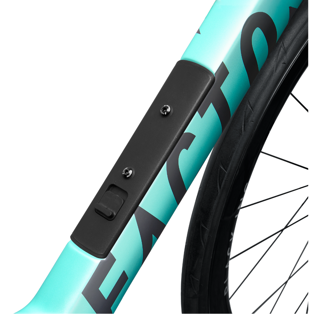 Tapa cerrada del compartimento de almacenamiento en el marco Factor Monza Steel Green