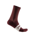 Media de ciclismo Castelli Espresso 15 Deep Bordeaux, segunda vista lateral del tejido y la banda con logo