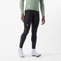 Pantalón Castelli Competizione Bibtight negro, vista frontal con las piernas completas.