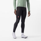 Pantalón Castelli Competizione Bibtight negro, vista frontal con las piernas completas.