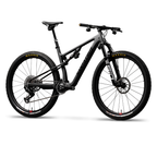 Bicicleta Santa Cruz Blur V4 C GX AXS negra en vista de tres cuartos