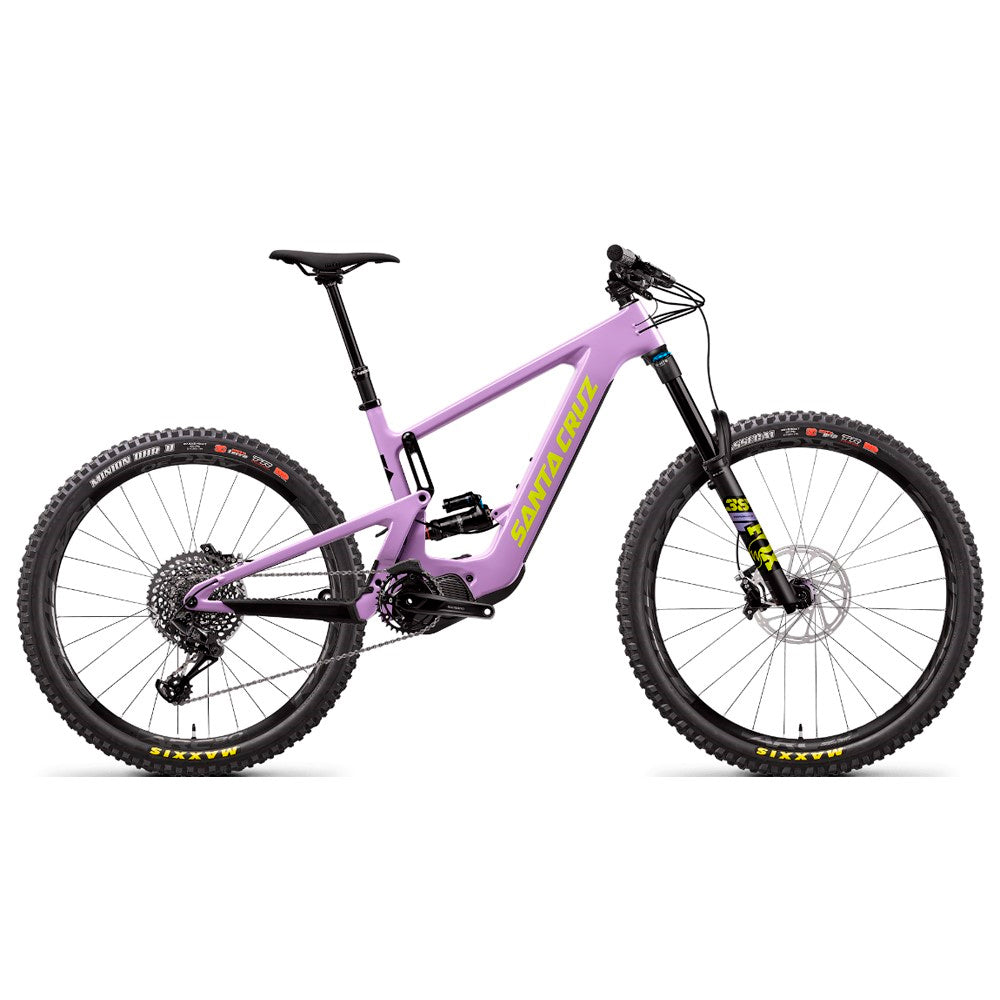 Bicicleta eléctrica Santa Cruz Bullit CC Kit R Plus lila en vista lateral completa