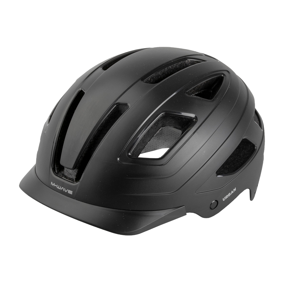 Casco M-Wave Negro Mate Con Luz