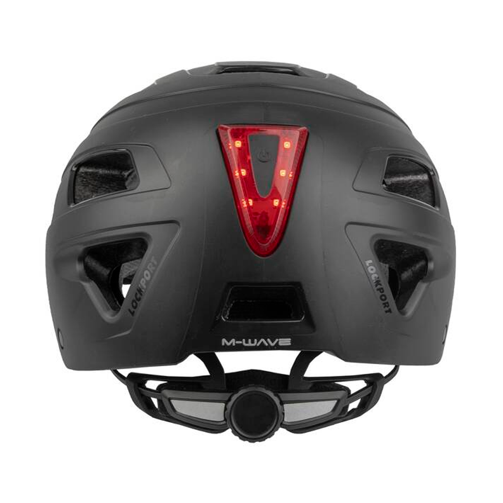 Casco M-Wave Negro Mate Con Luz