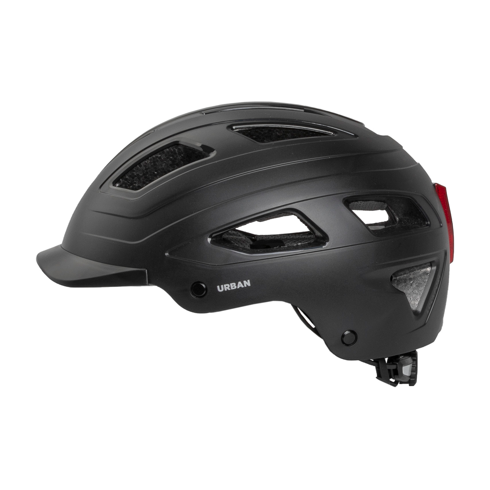 Casco M-Wave Negro Mate Con Luz