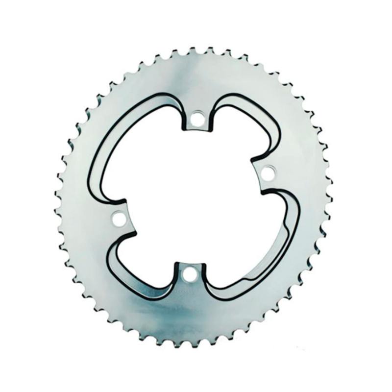 Coronilla Absolute Black Oval Silver 110Bcd 4H 2X Shimano 900/6800