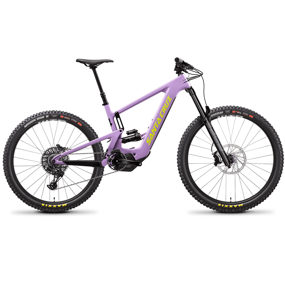 Bicicleta eléctrica Santa Cruz Bullit CC Kit R lila en vista lateral completa